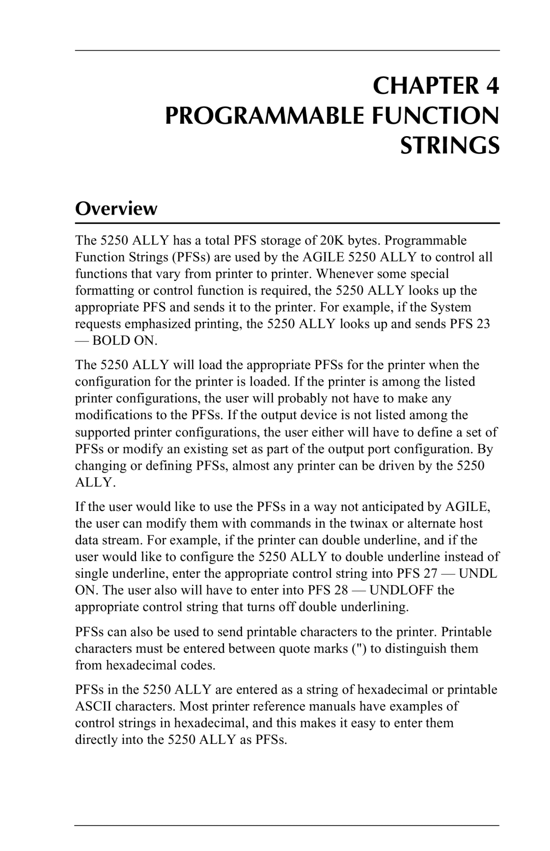 I-Data 5250 ALLY manual Programmable Function Strings, Bold on 