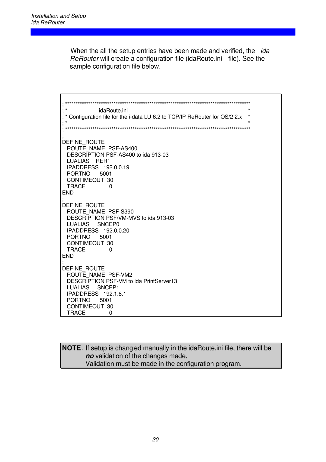 I-Data ReRouter instruction manual Validation must be made in the configuration program 