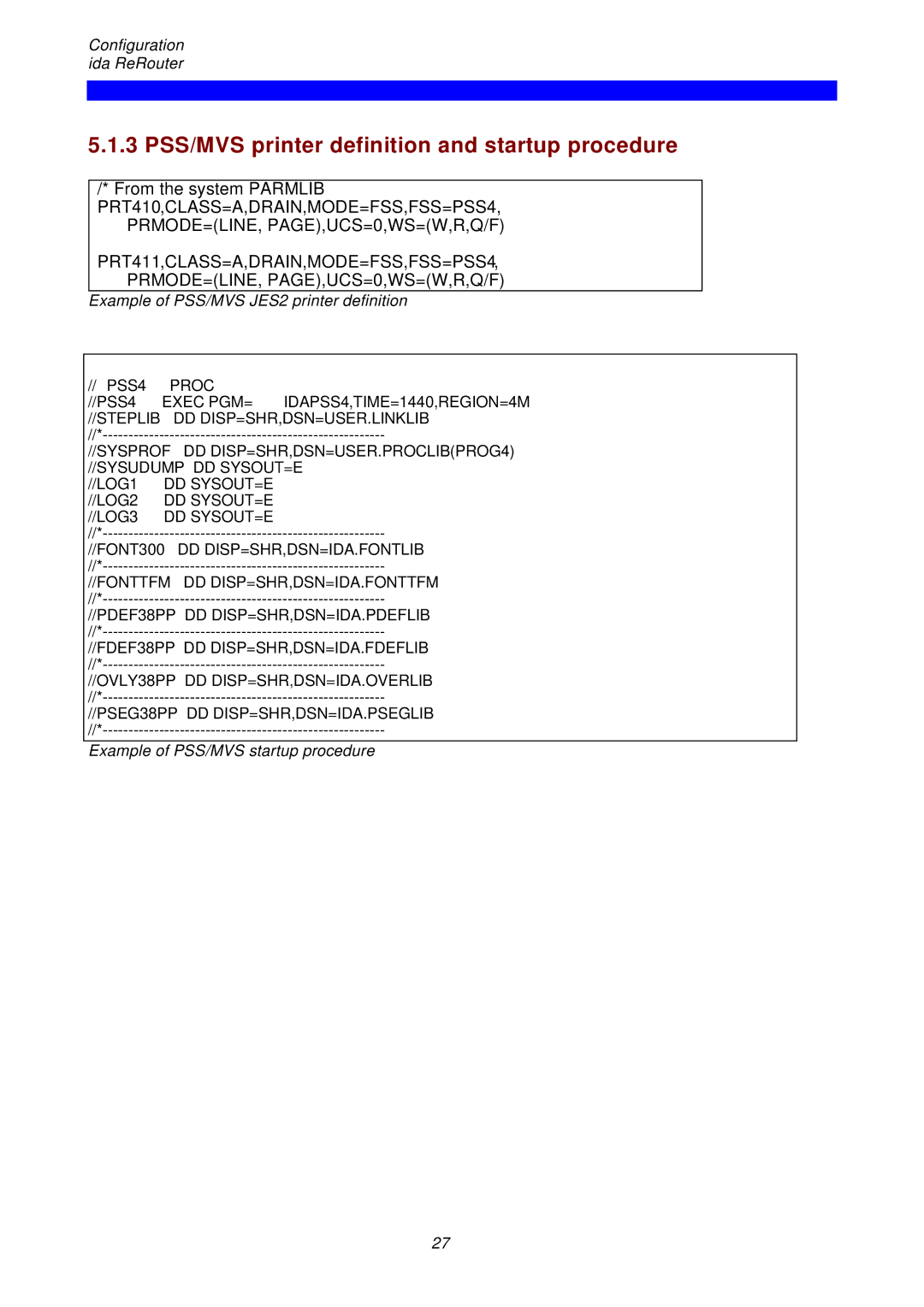 I-Data ReRouter instruction manual 3 PSS/MVS printer definition and startup procedure, PSS4 