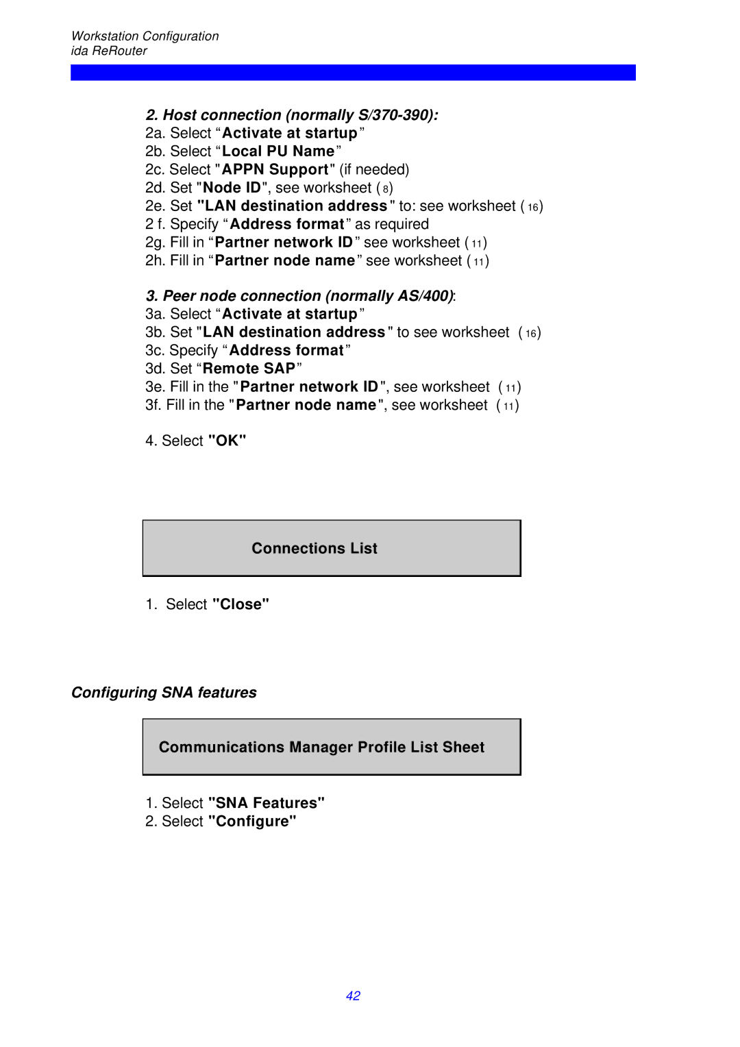 I-Data ReRouter instruction manual Peer node connection normally AS/400, 3a. Select Activate at startup, Connections List 