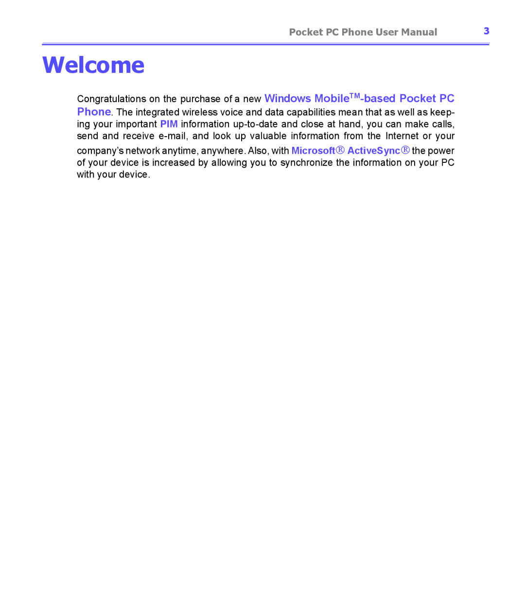 i-mate PDA2K EVDO manual Welcome 