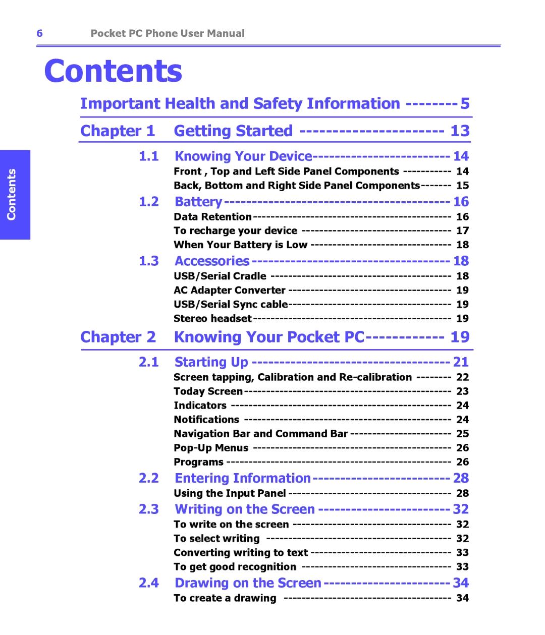 i-mate PDA2K EVDO manual Contents 