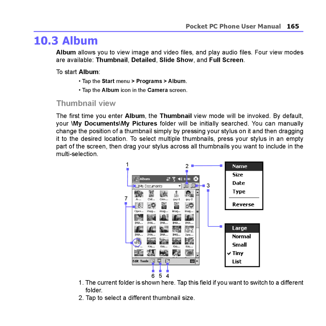 i-mate PM10A manual Tap the Start menu Programs Album 