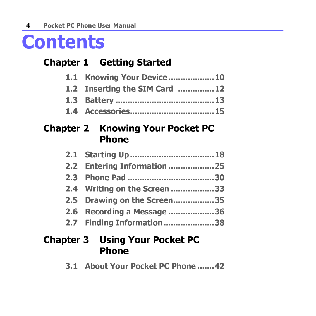 i-mate PM10A manual Contents 