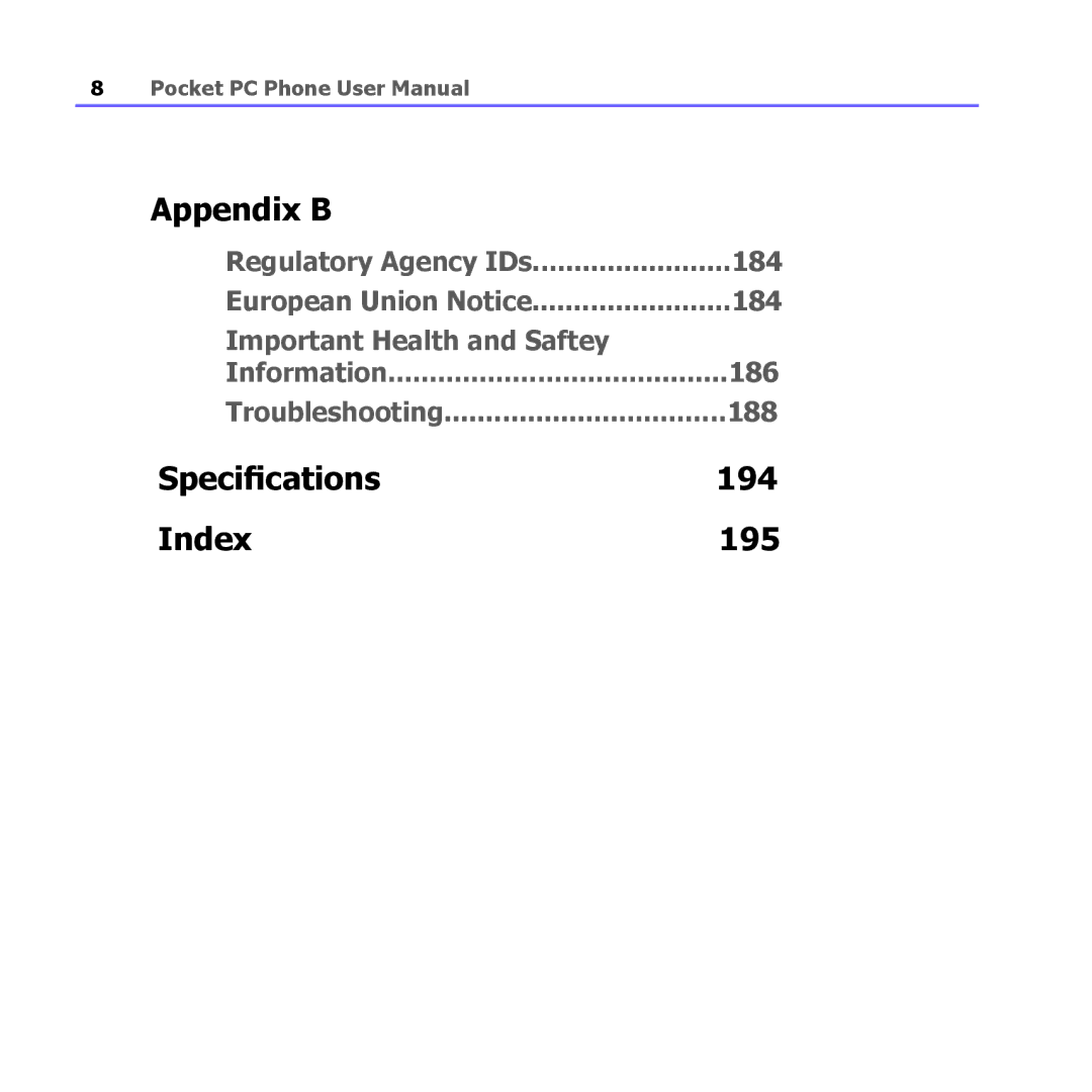 i-mate PM10A manual Specifications 194 Index 195 