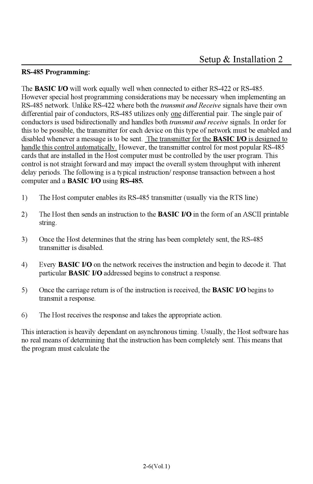 I-O Display Systems Basic I/O Product manual RS-485 Programming 