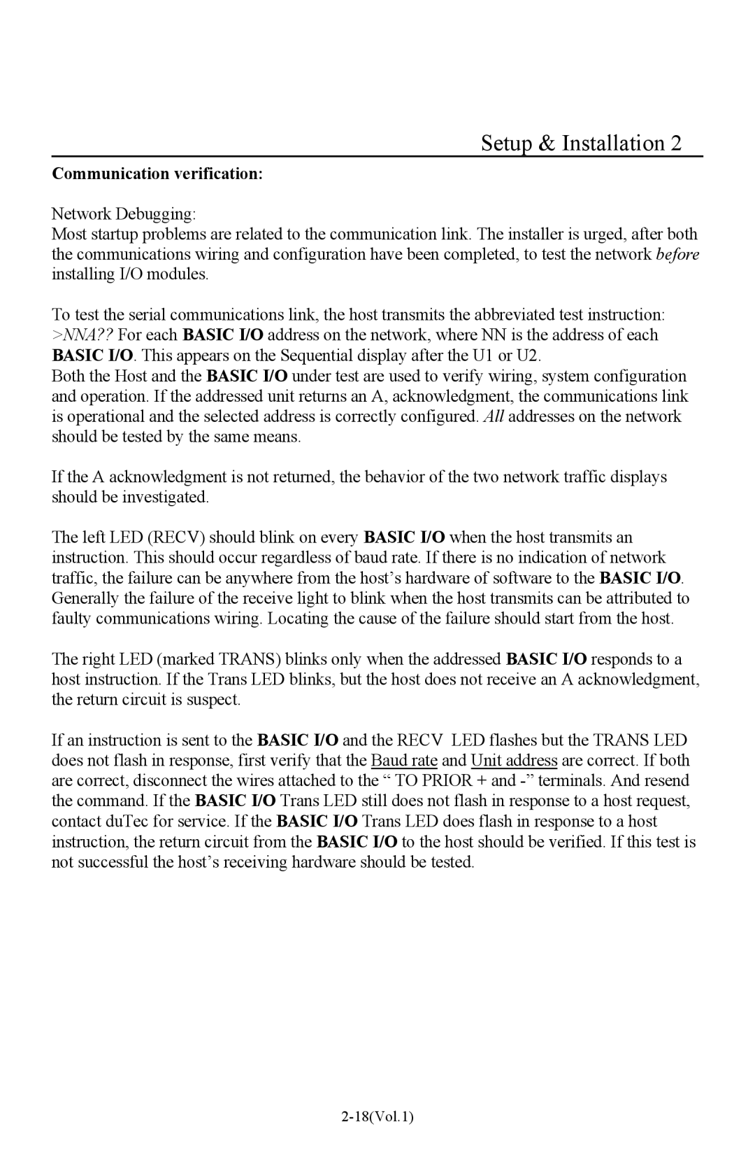 I-O Display Systems Basic I/O Product manual Communication verification 