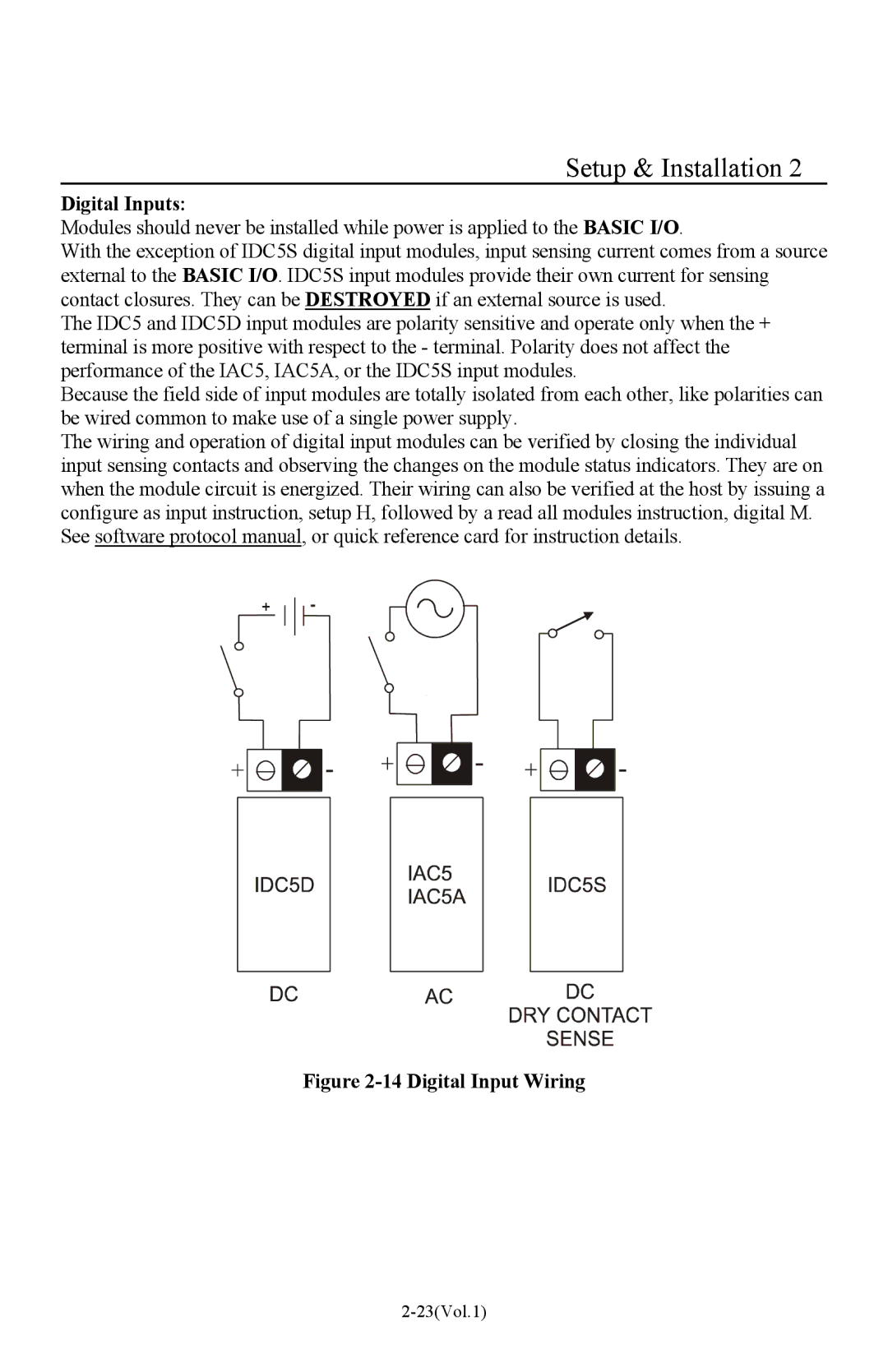 I-O Display Systems Basic I/O Product manual Digital Inputs, Digital Input Wiring 