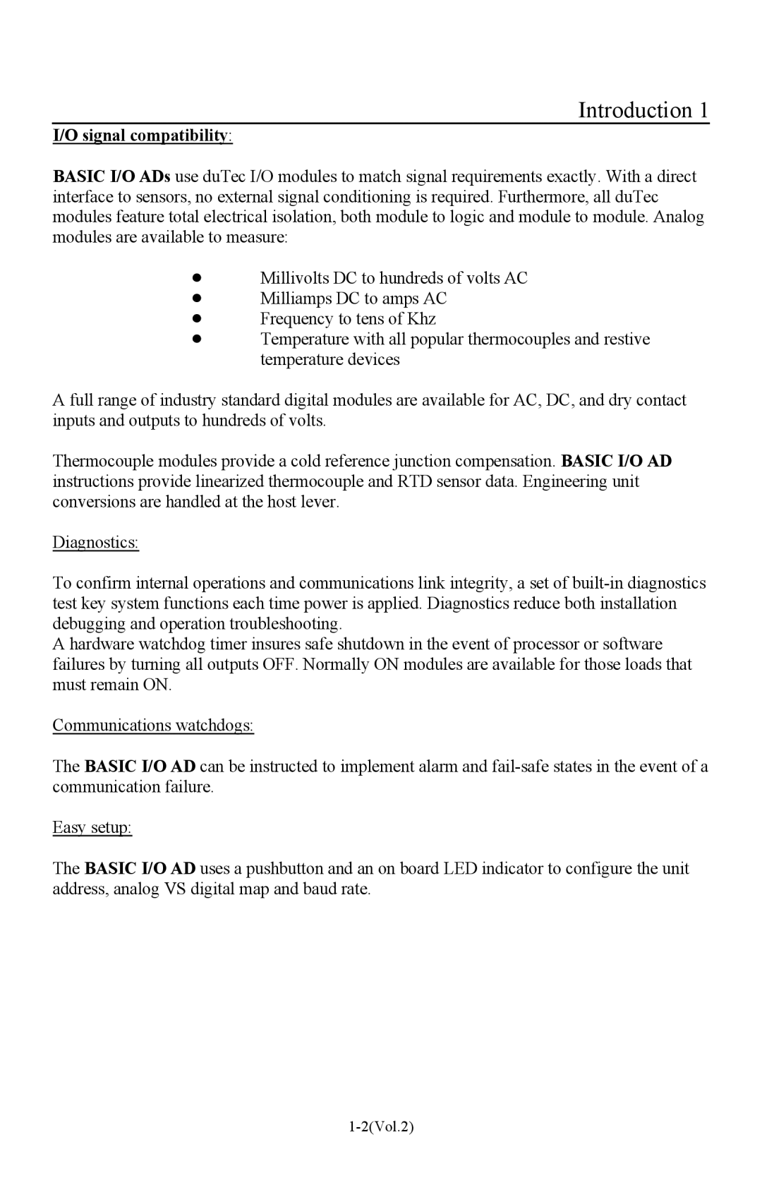 I-O Display Systems Basic I/O Product manual Signal compatibility 