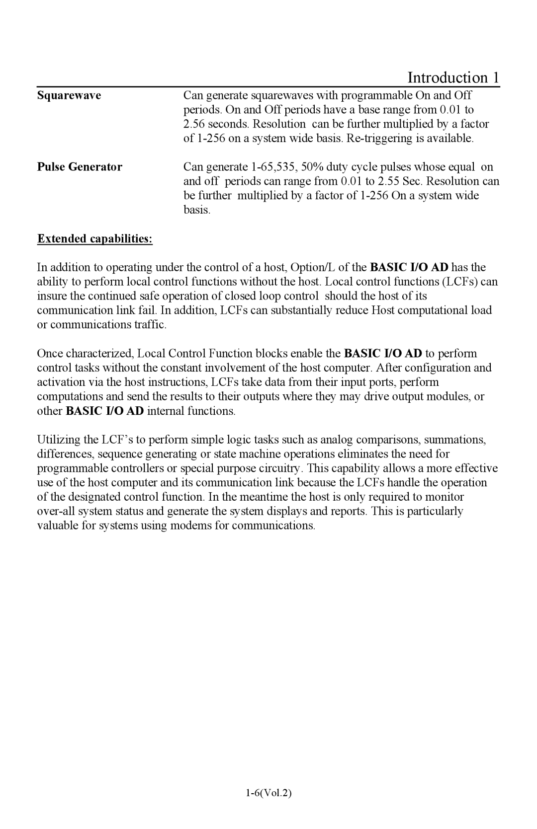 I-O Display Systems Basic I/O Product manual Squarewave, Pulse Generator, Extended capabilities 