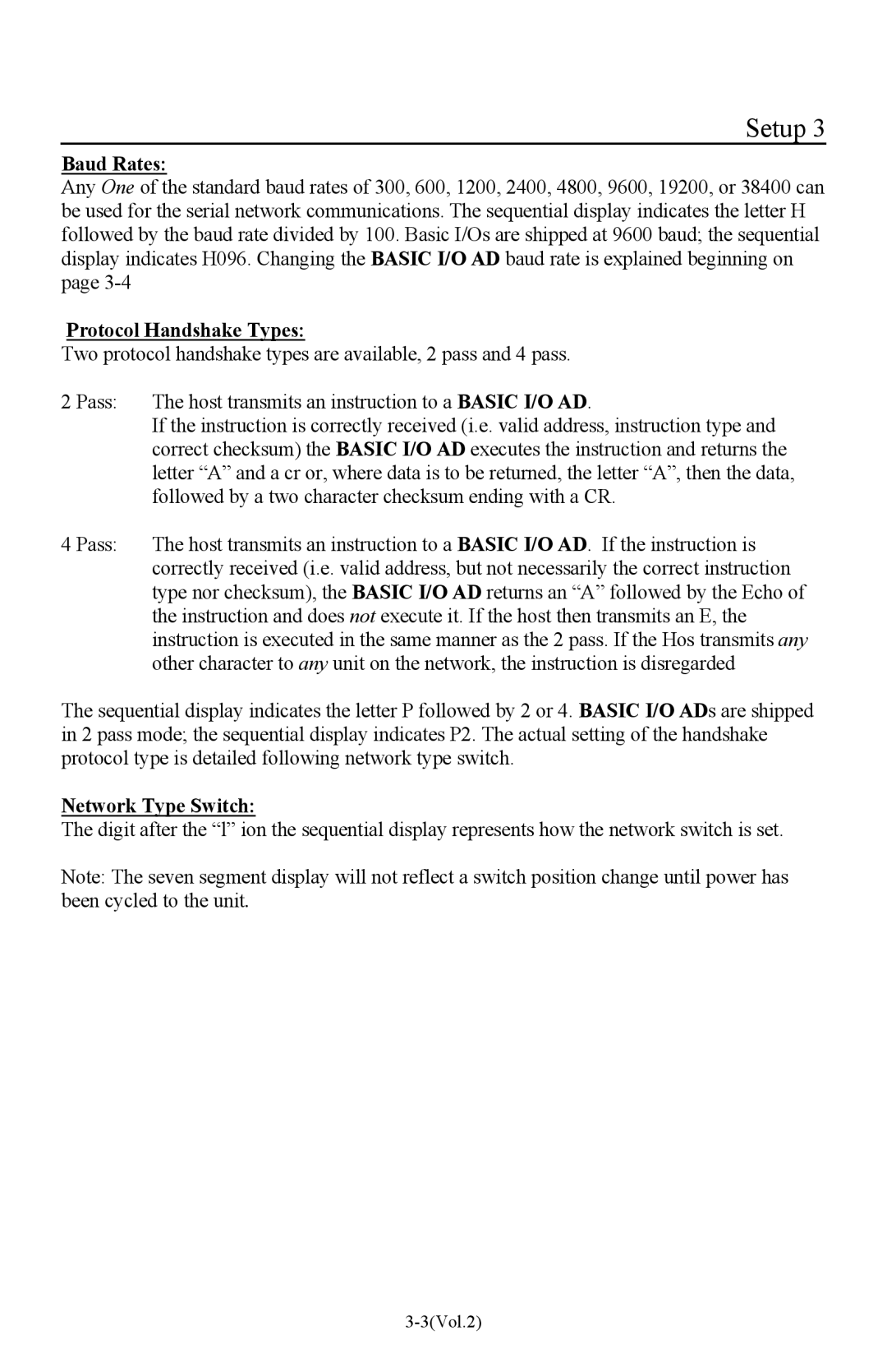 I-O Display Systems Basic I/O Product manual Baud Rates 