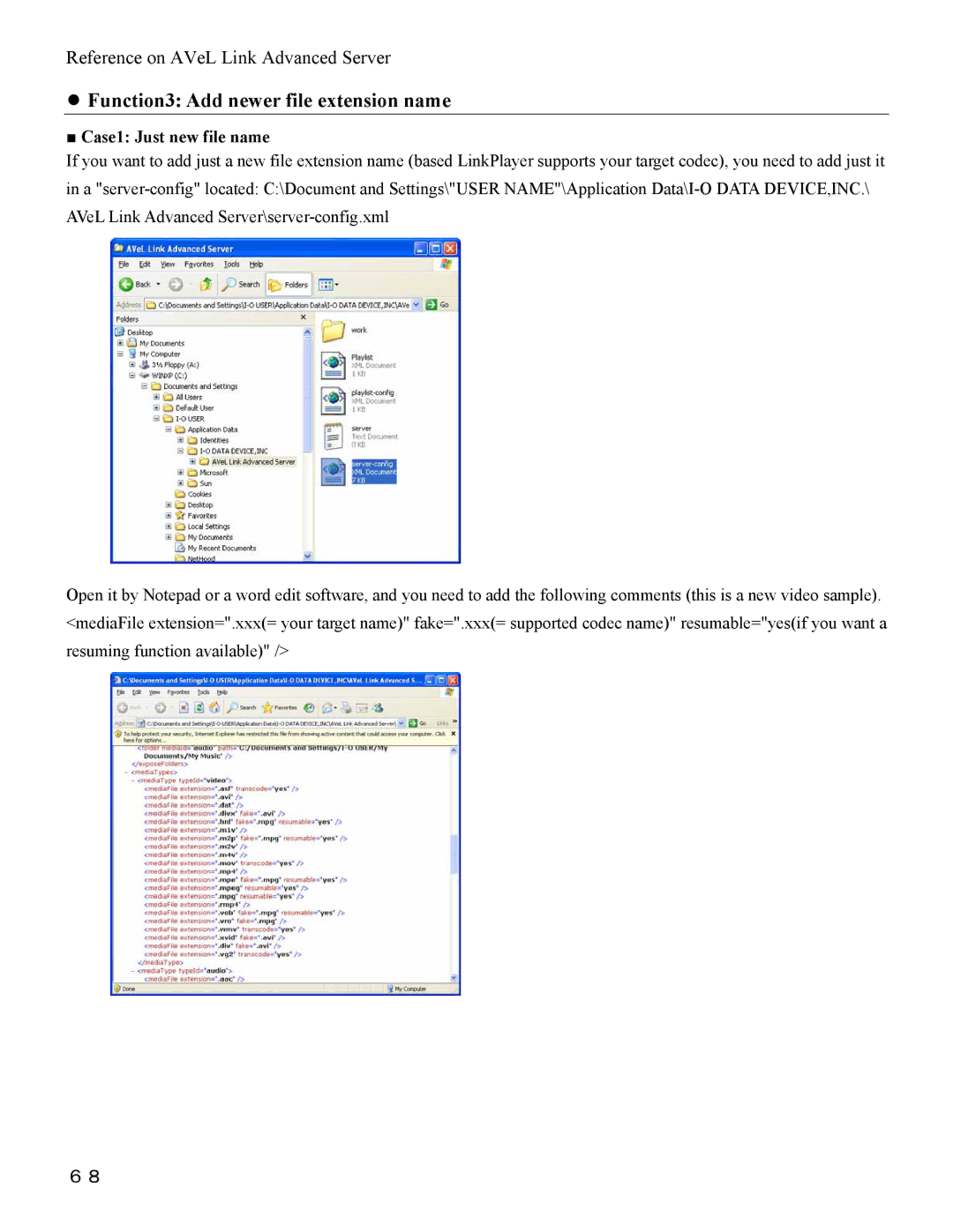 I-O Display Systems SRDVD-100U user manual Function3 Add newer file extension name, Case1 Just new file name 