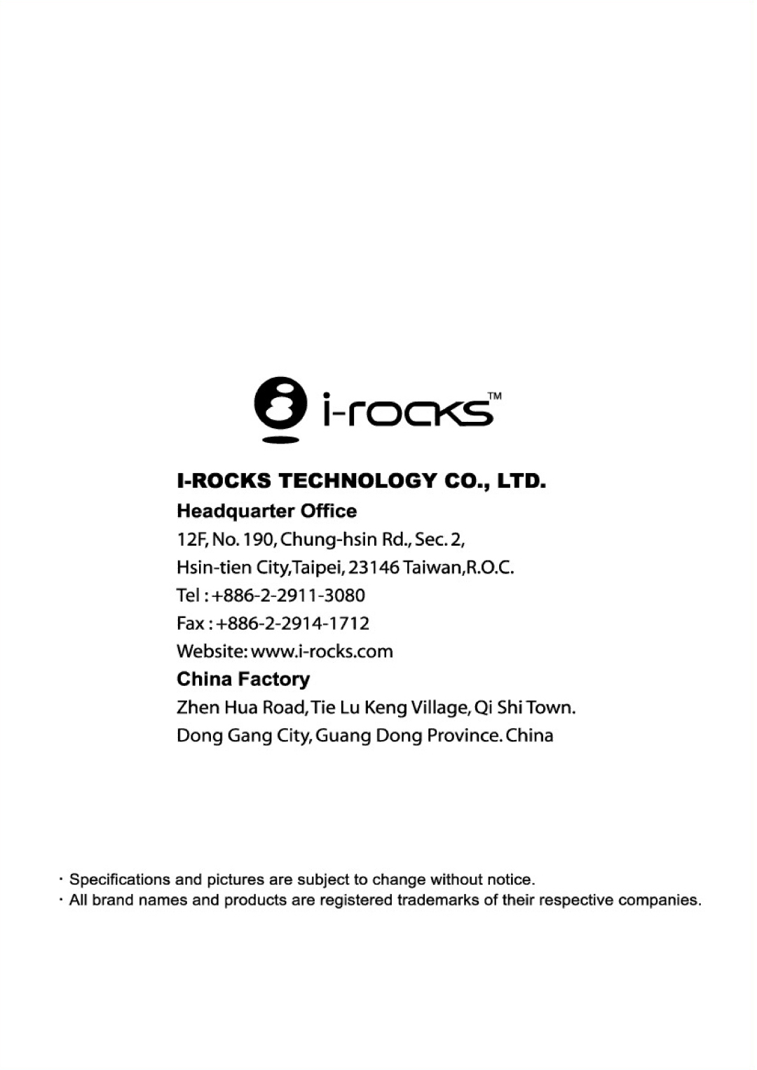 I-Rocks IR-4660 manual 