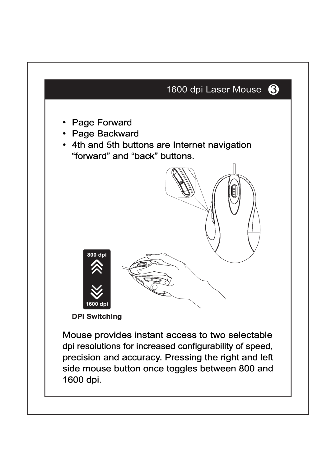 I-Rocks IR-7521L manual dpi Laser Mouse, ‧Page Forward ‧Page Backward 