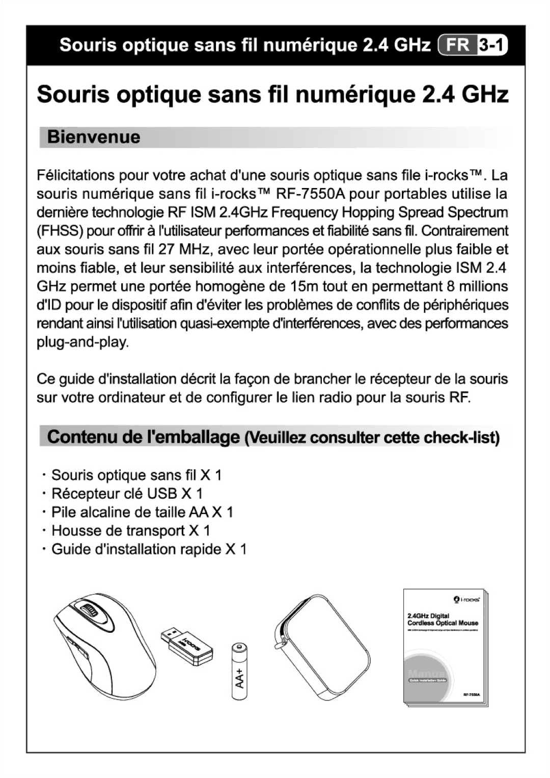 I-Rocks RF-7550A manual 