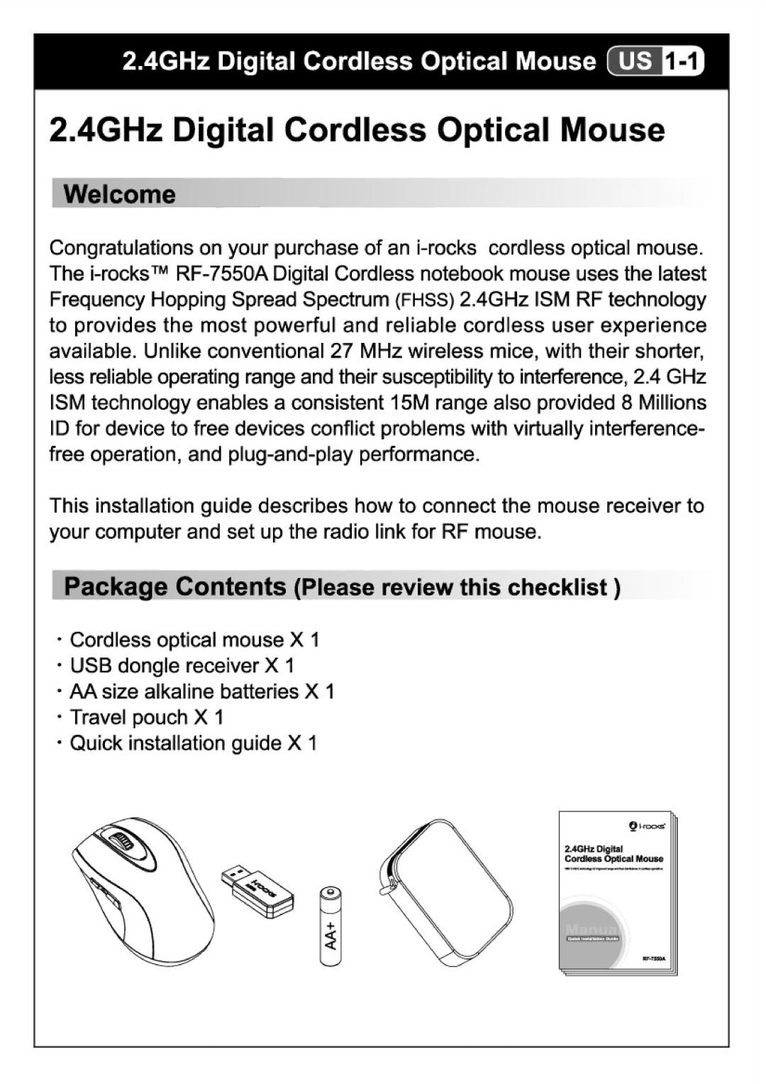 I-Rocks RF-7550A manual 