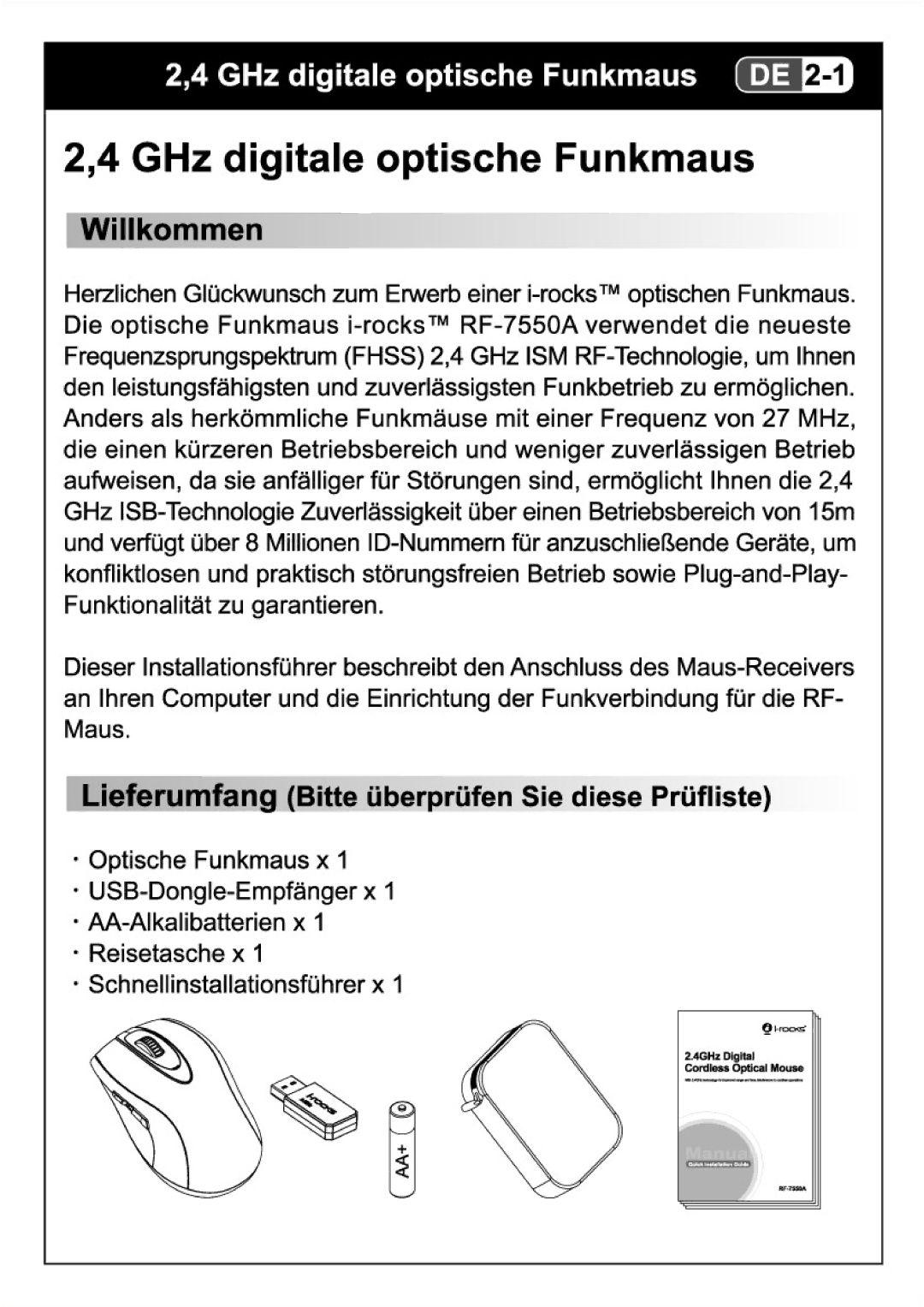 I-Rocks RF-7550A manual 