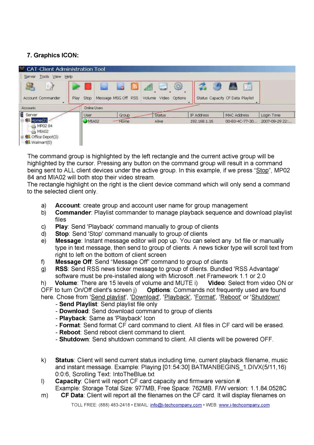 I-Tech Company CMP2000N manual Graphics Icon 