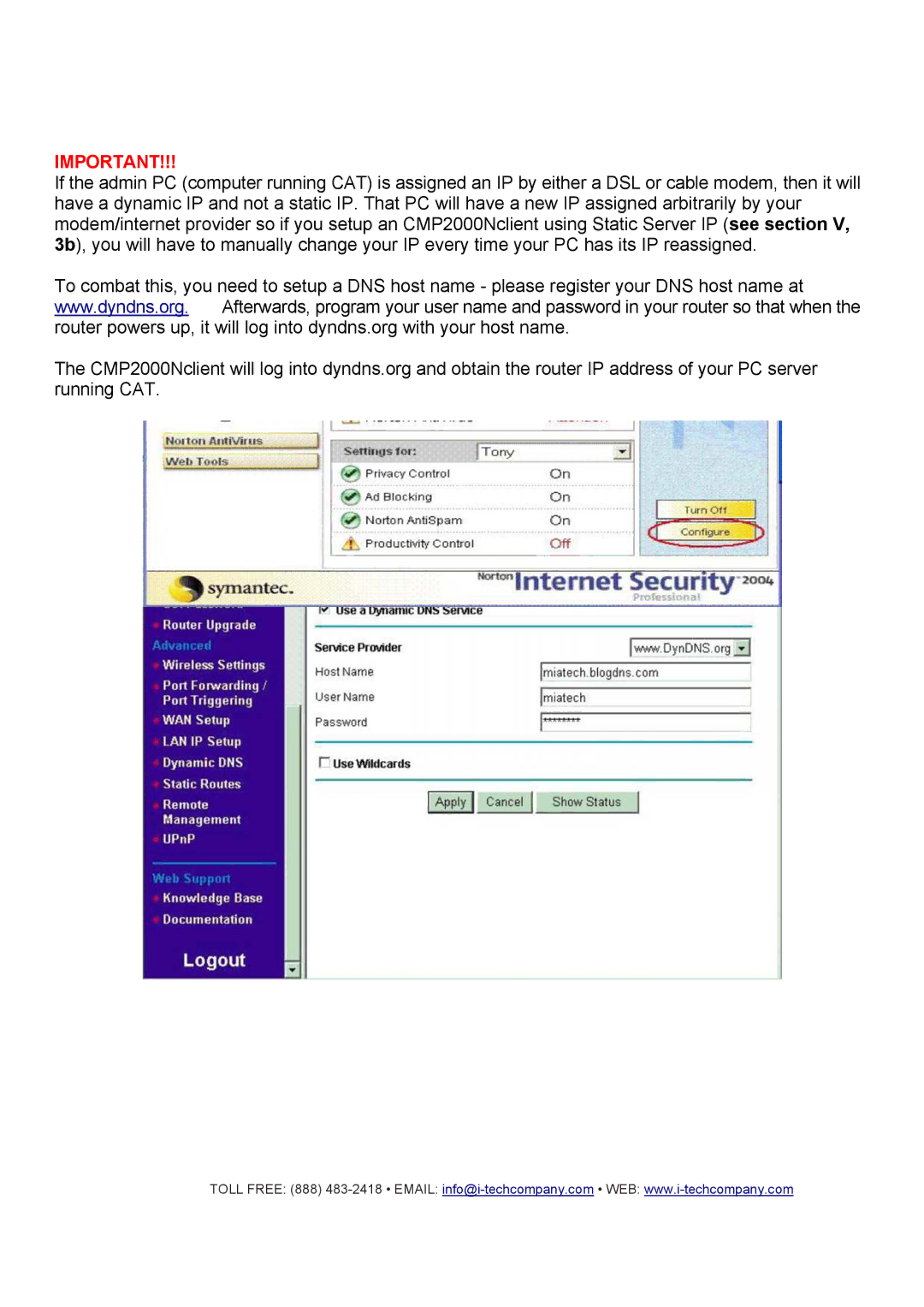 I-Tech Company CMP2000N manual 