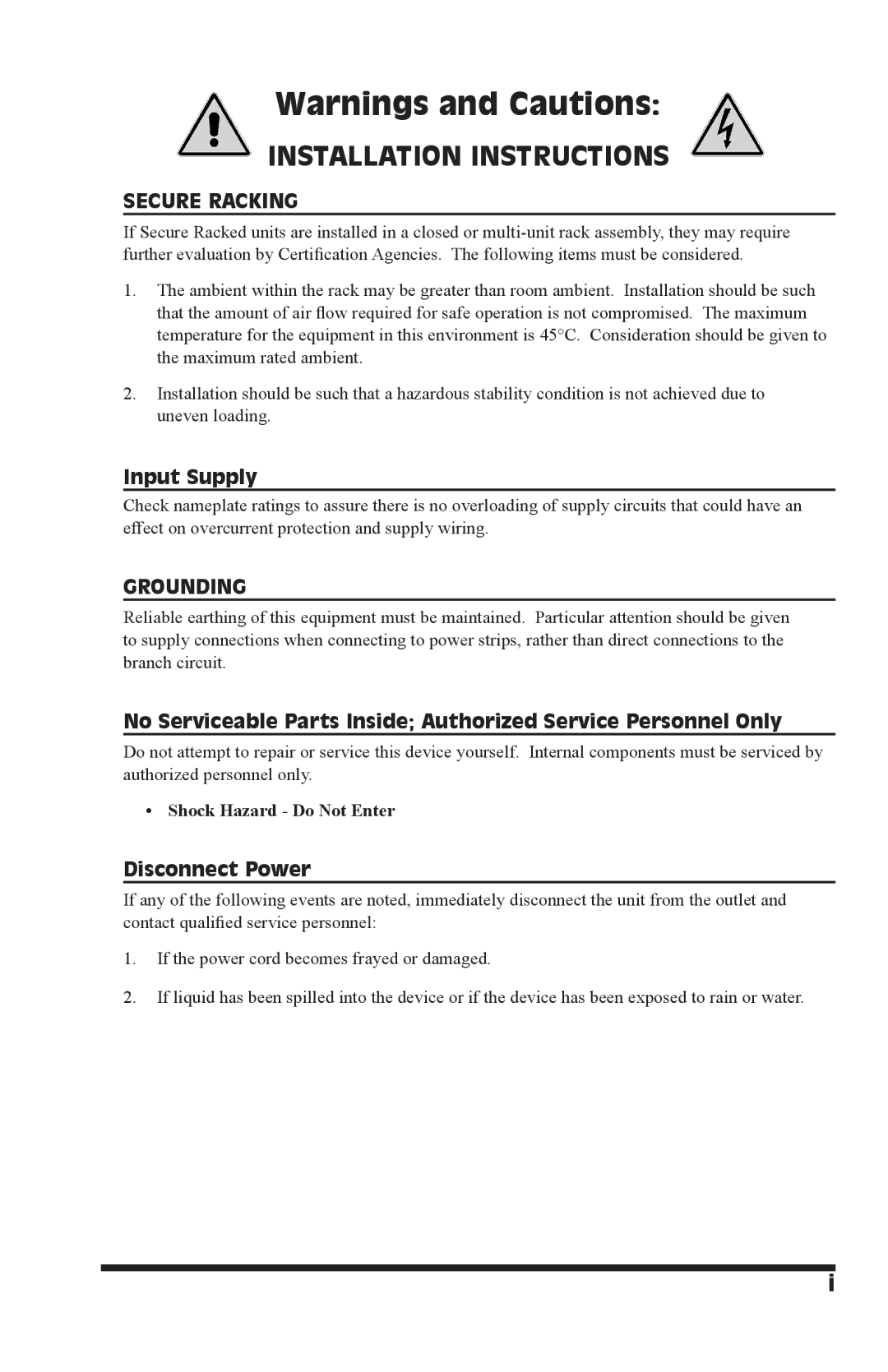 I-Tech Company CMS 6R4 Series manual Installation Instructions 