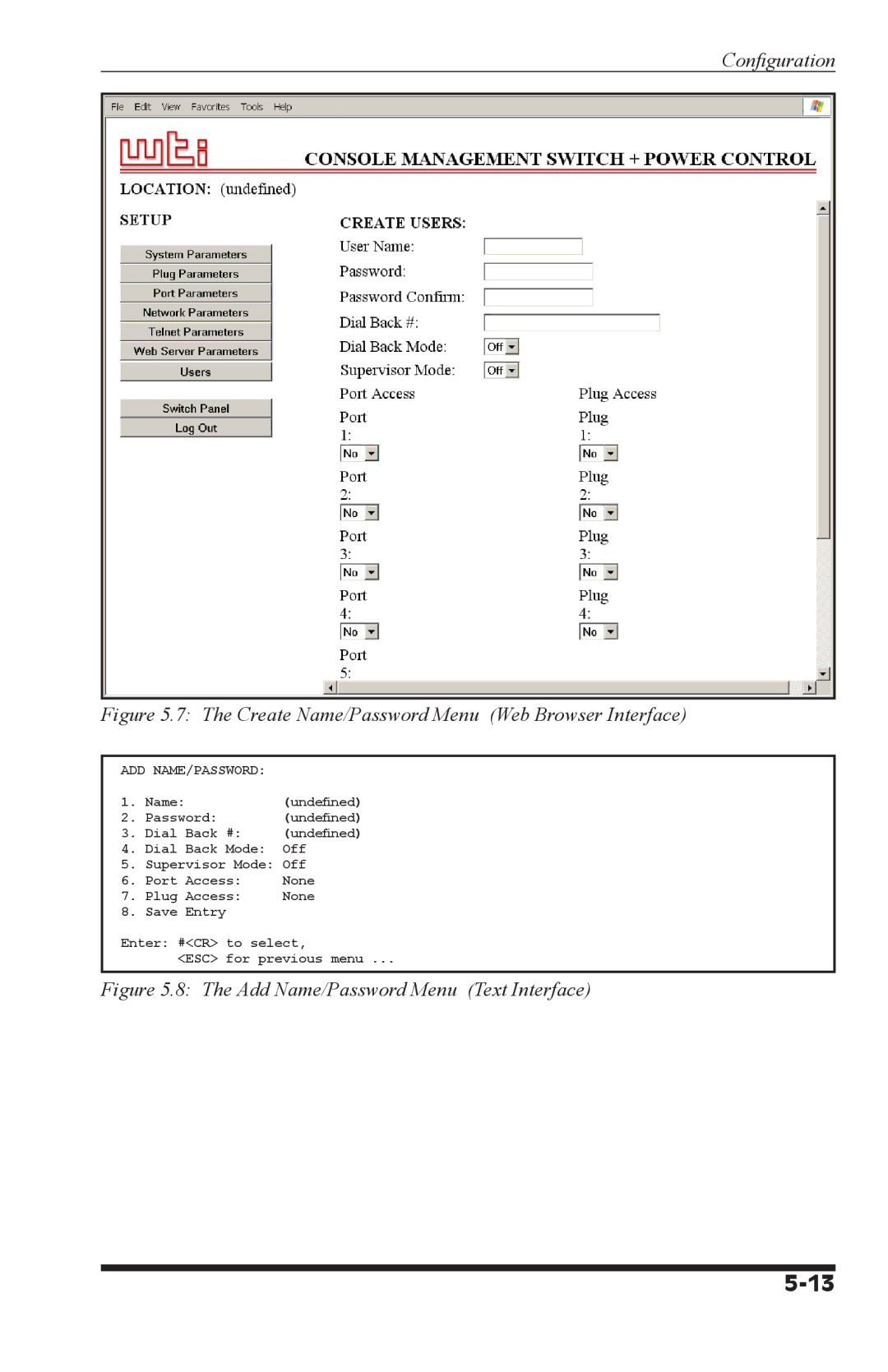 I-Tech Company CMS 6R4 Series manual Add Name/Password, Esc 