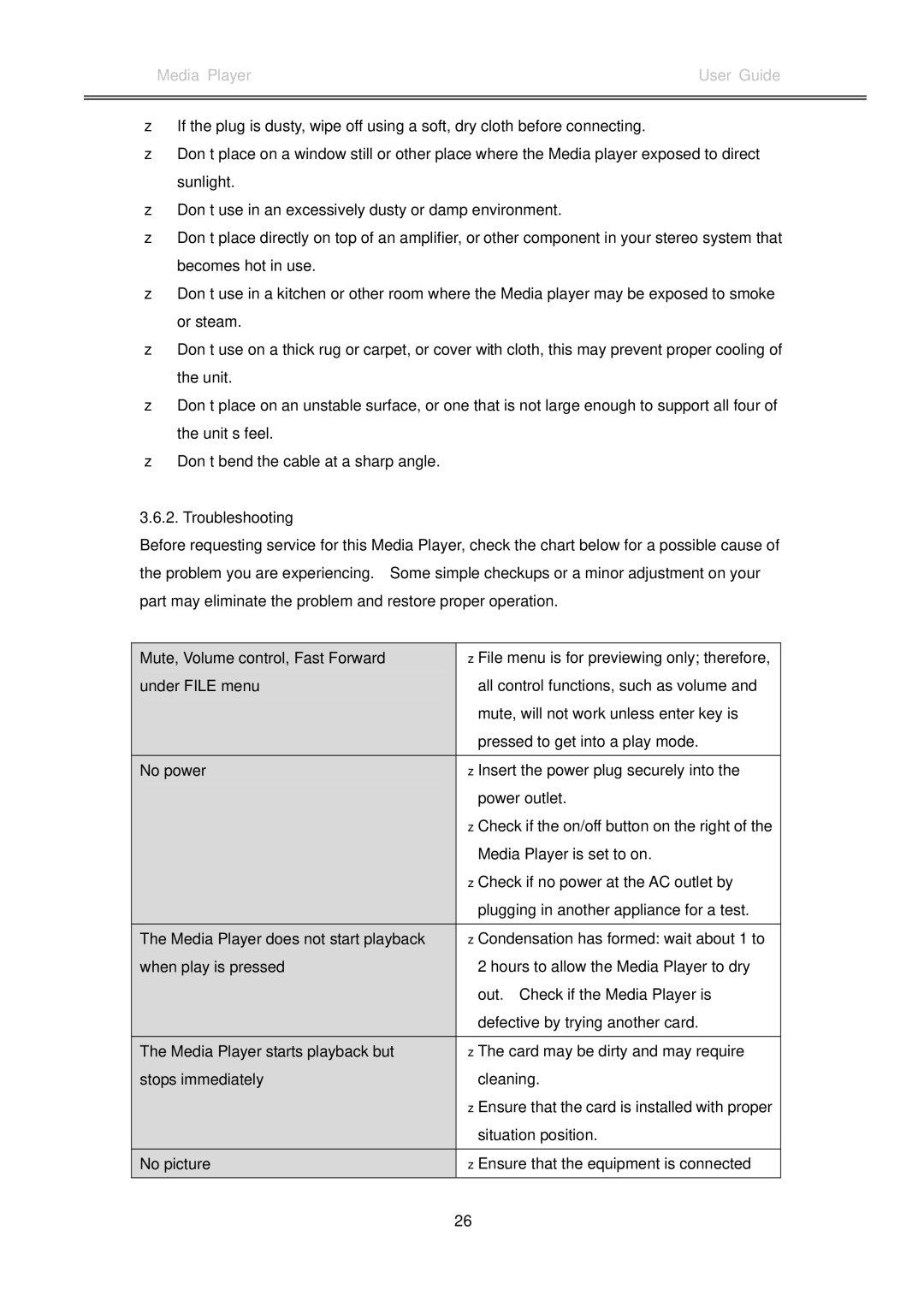 I-Tech Company MP3 Headphone manual Troubleshooting 