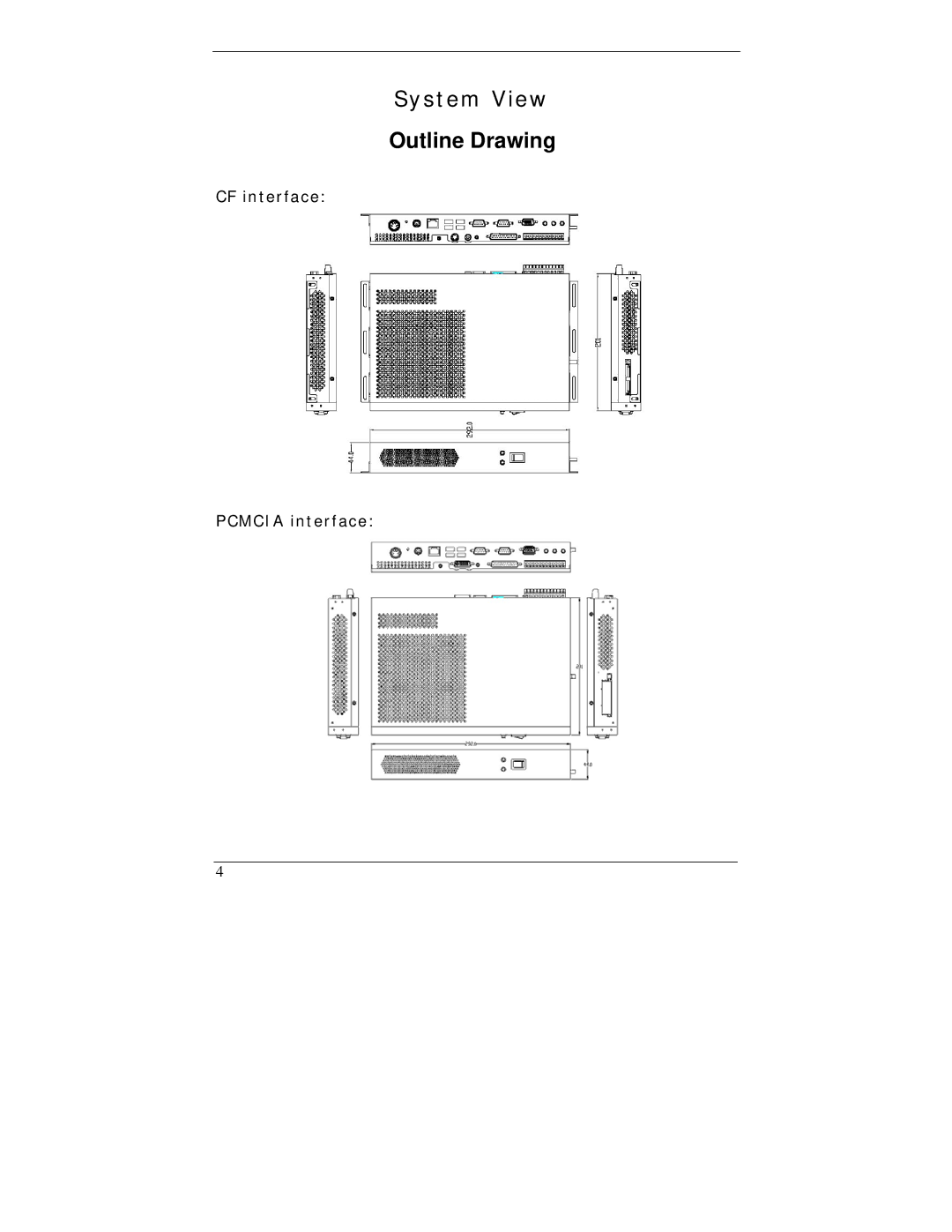 I-Tech Company WBX-6200F-V user manual System View, CF interface Pcmcia interface 