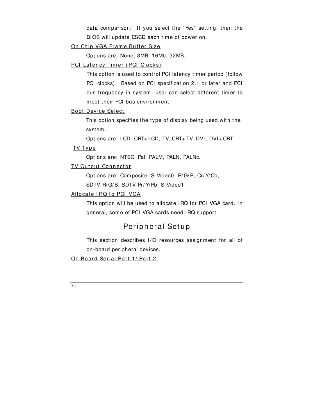 I-Tech Company WBX-6200F-V user manual Peripheral Setup 