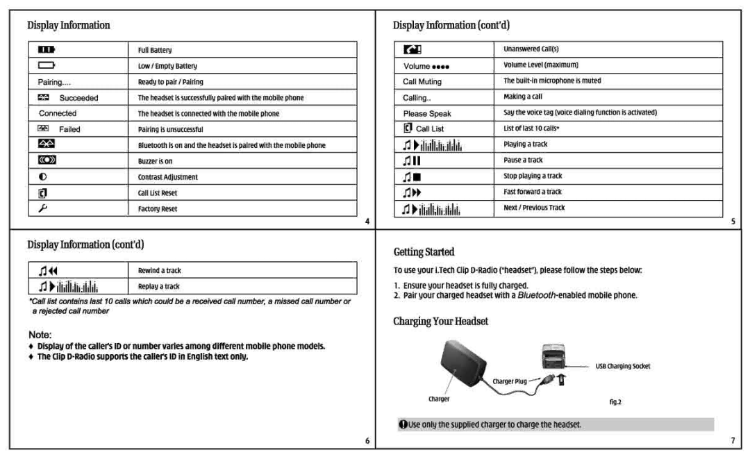 i. Tech Dynamic Clip D Radio manual 