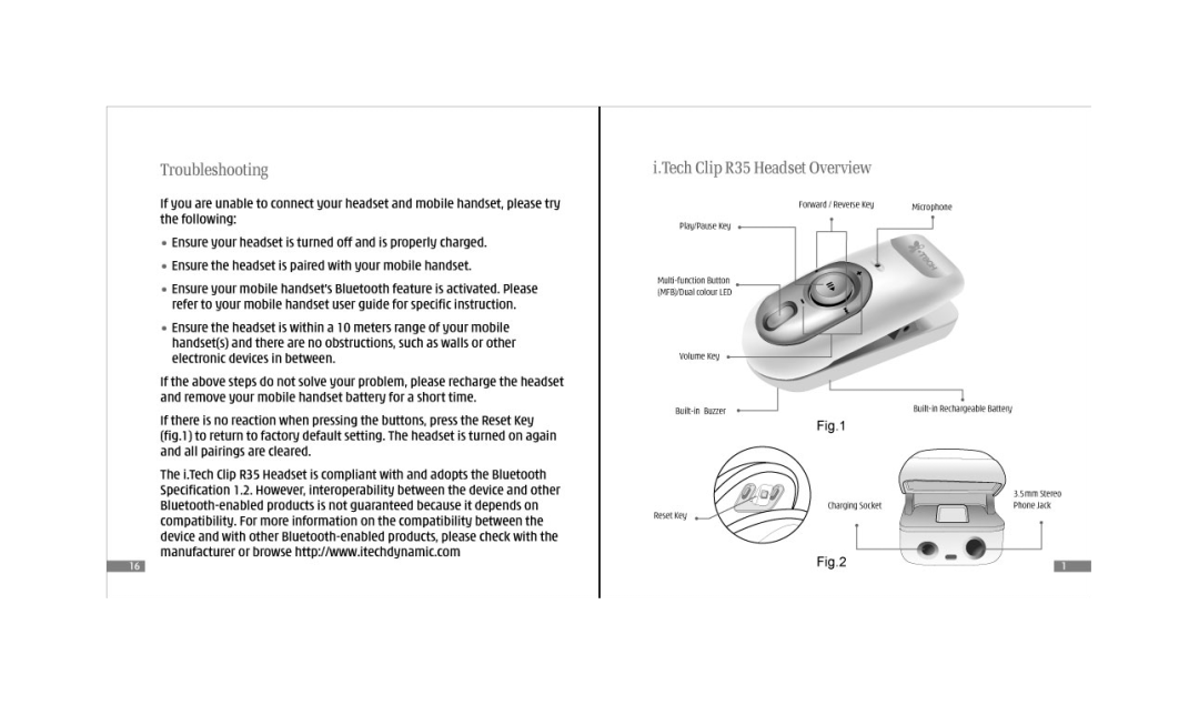 i. Tech Dynamic Clip R35 manual 