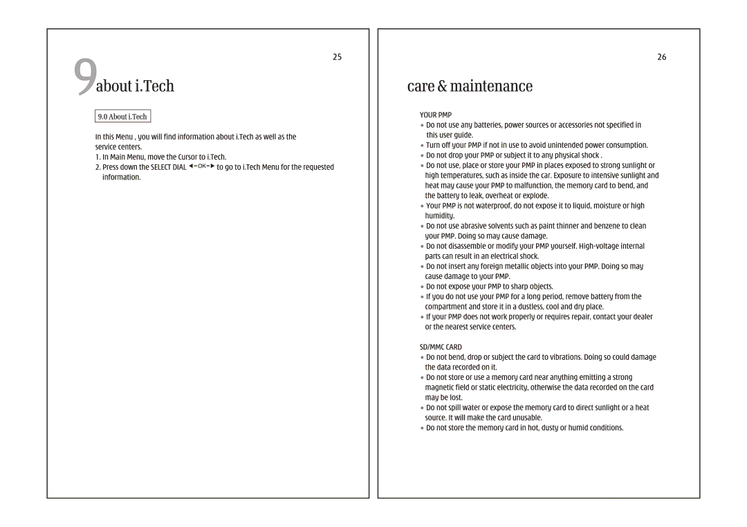 i. Tech Dynamic V25 manual 