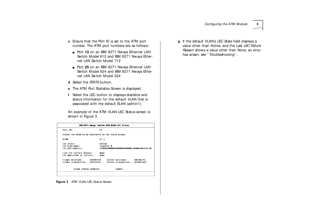 IBM 02L1333 installation instructions Configuring the ATM Module 