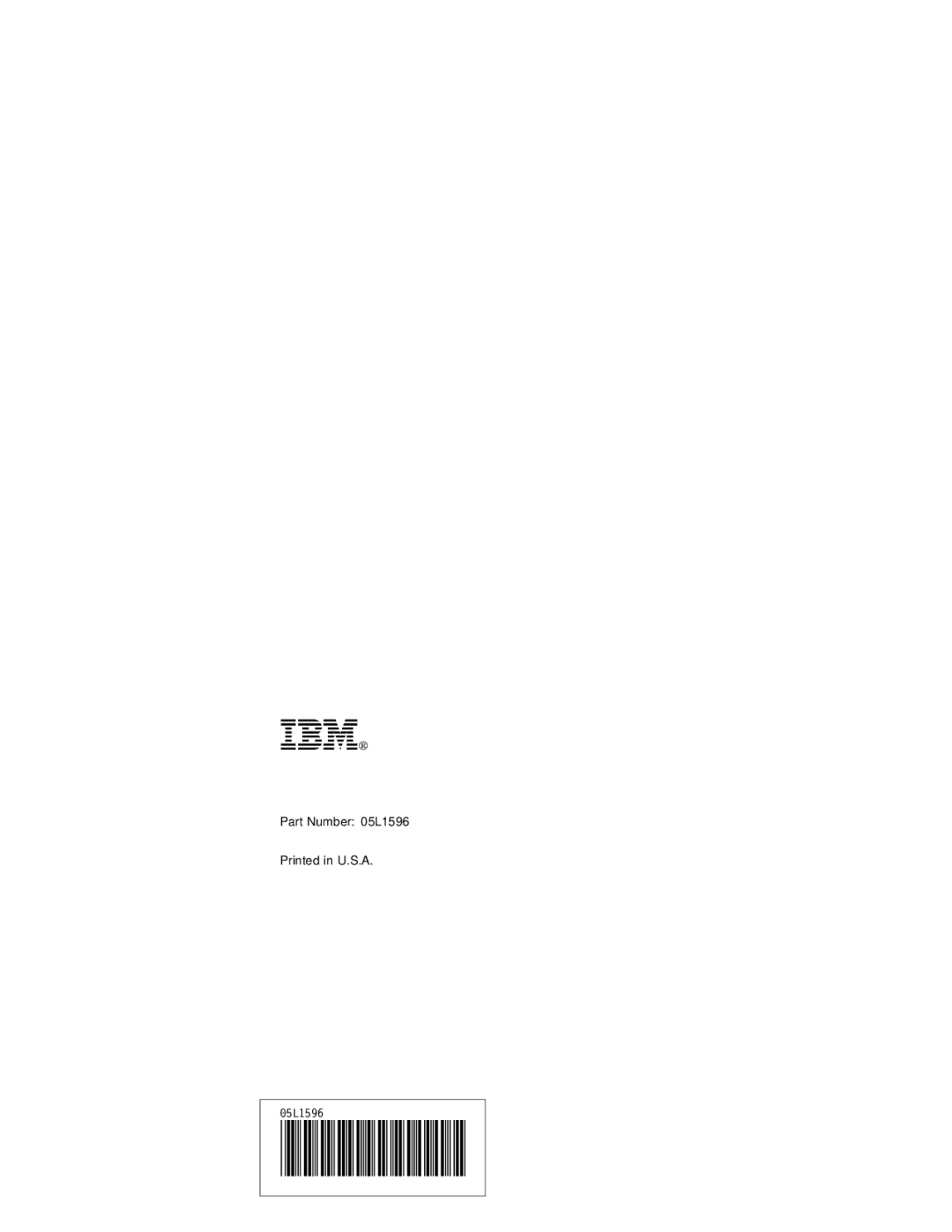 IBM 05L1596 manual Ibm 