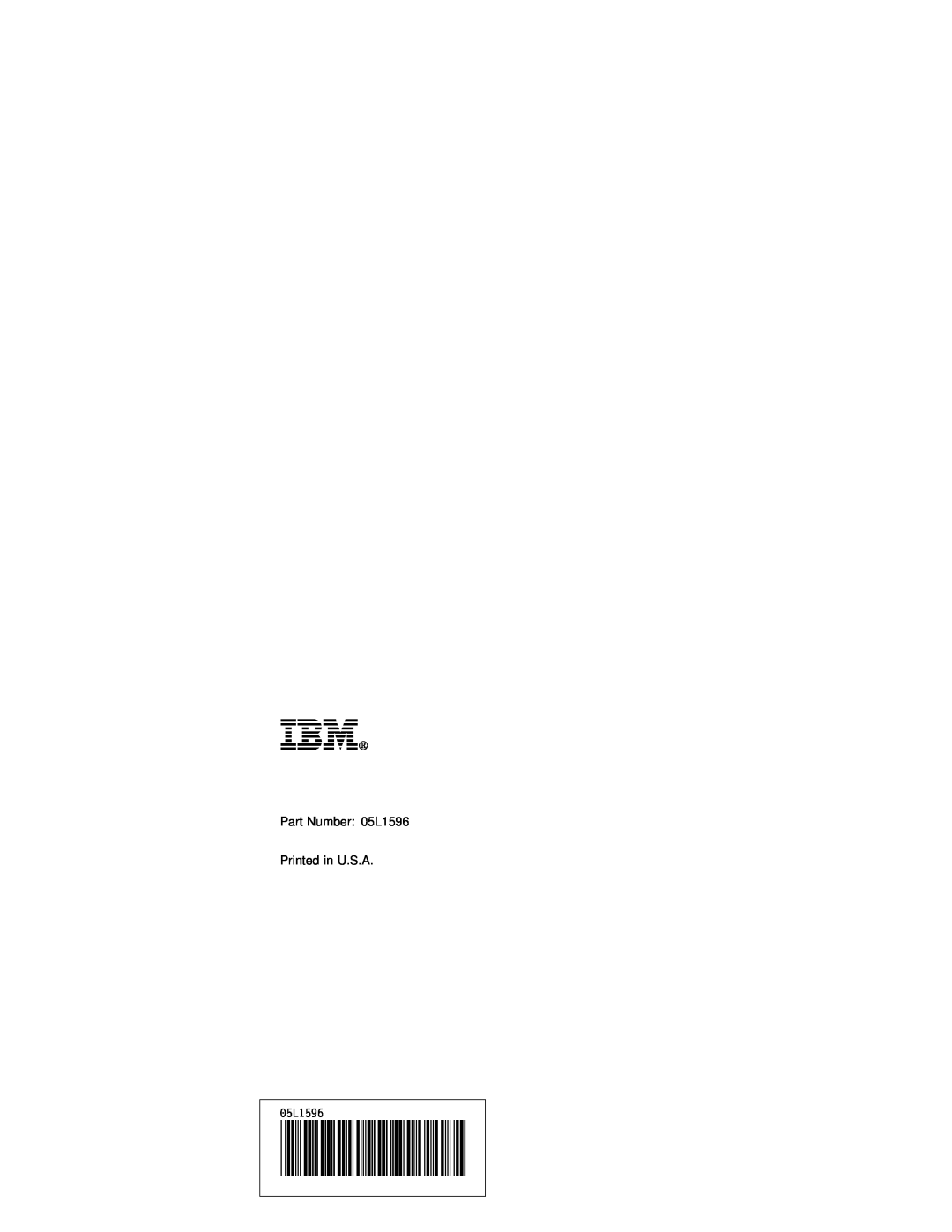 IBM 05L1596 manual Ibm, ð5L1596 