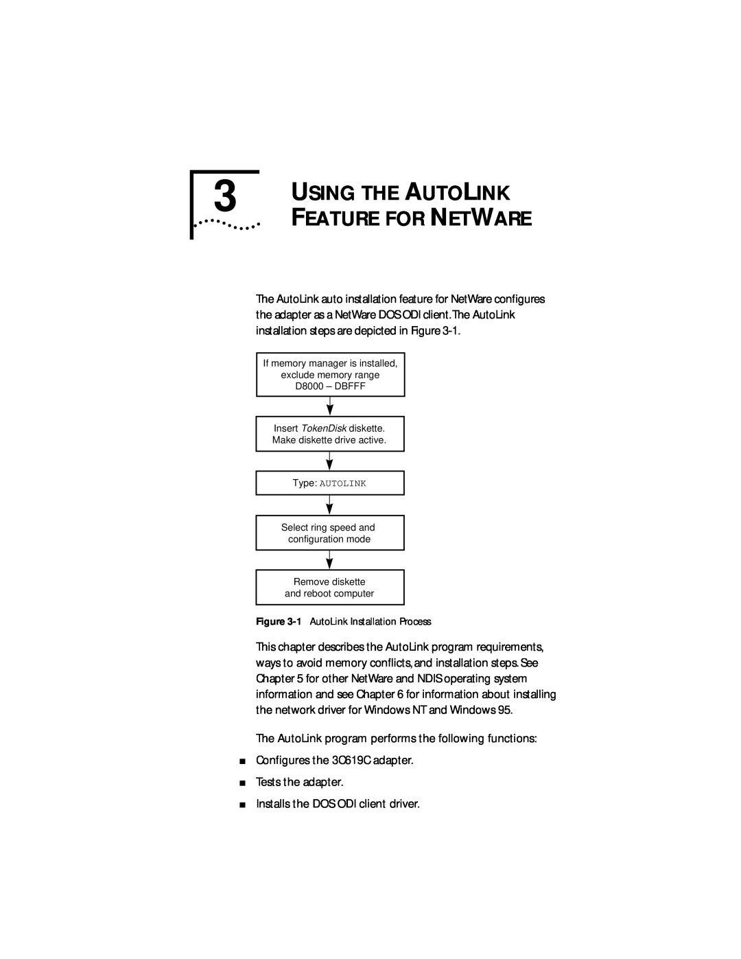 IBM 09-0572-000 manual Using The Auto Link, Feature For Net Ware 