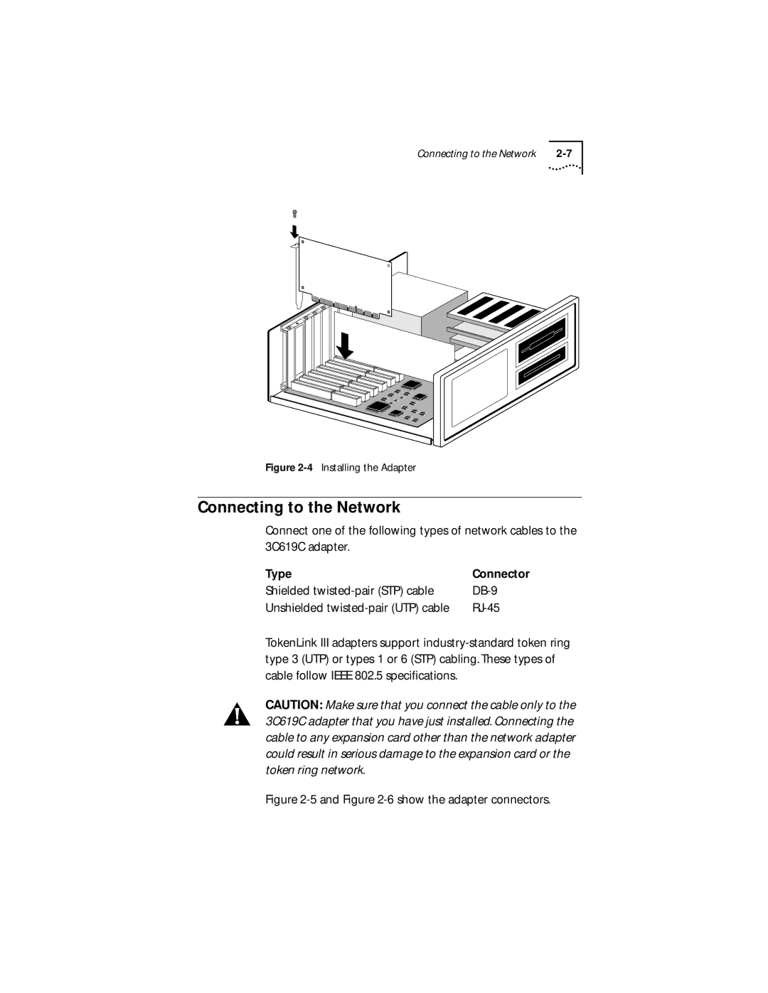 IBM 09-0572-000 manual Connecting to the Network, Shielded twisted-pair STP cable DB-9, RJ-45 