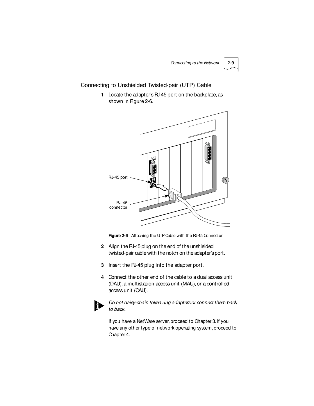 IBM 09-0572-000 manual Connecting to Unshielded Twisted-pair UTP Cable 