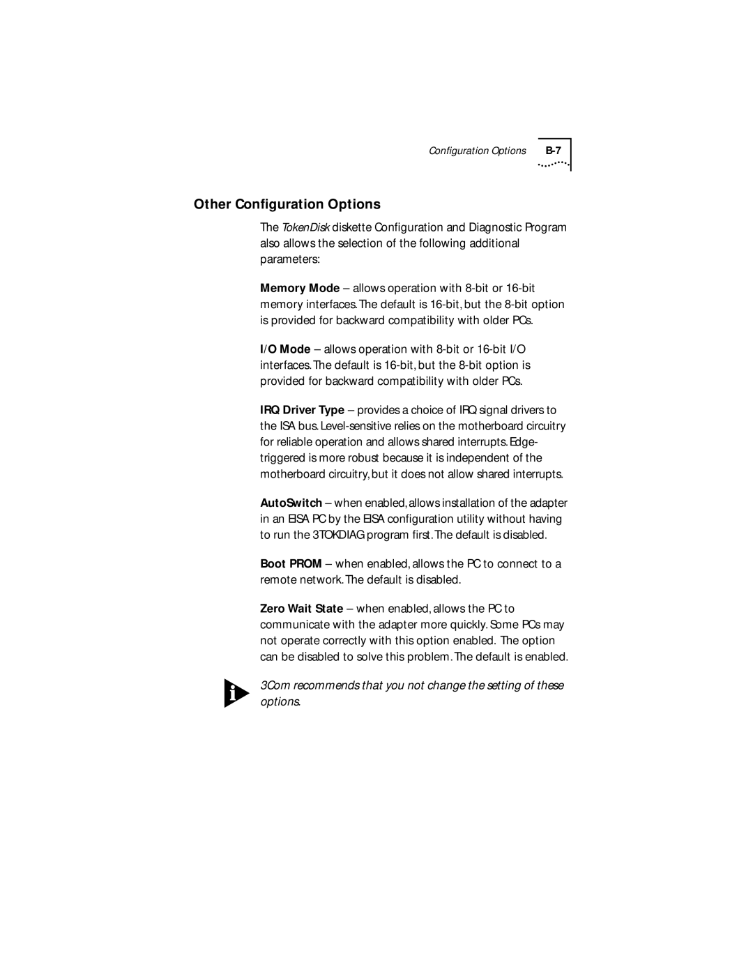 IBM 09-0572-000 manual Other Conﬁguration Options 