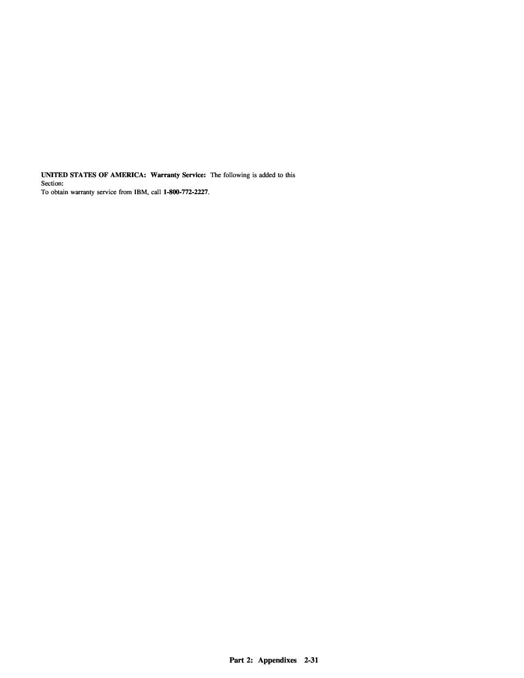 IBM 09N4076 manual 2-31, The following is added to this, Section, IBM, call 