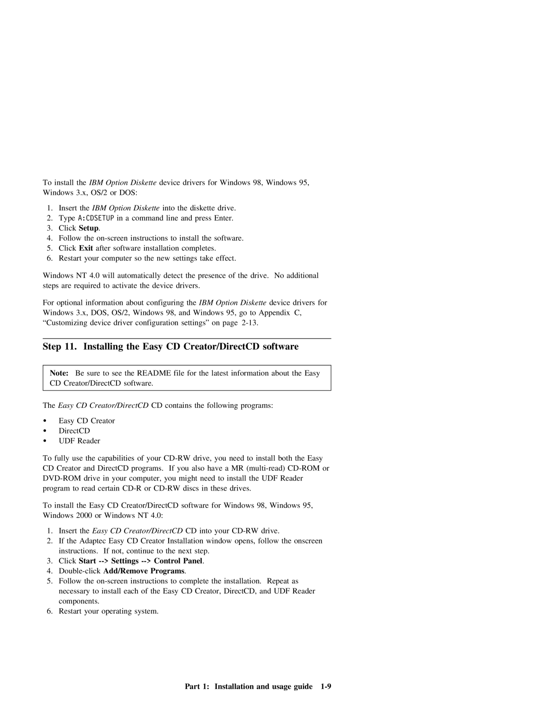 IBM 09N4076 manual Easy, Software, Exit, Installing, Start 