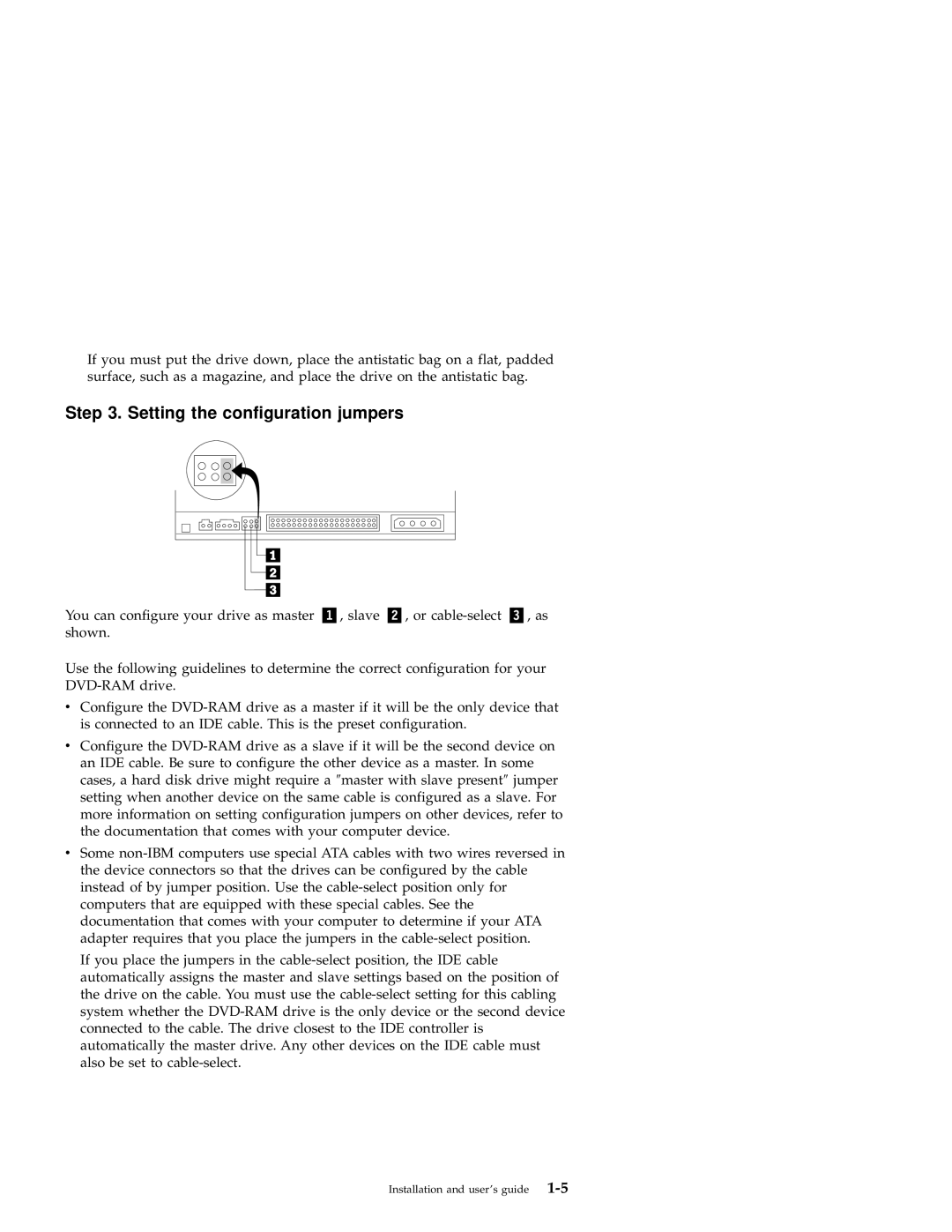 IBM 09N4153 manual Setting the configuration jumpers 