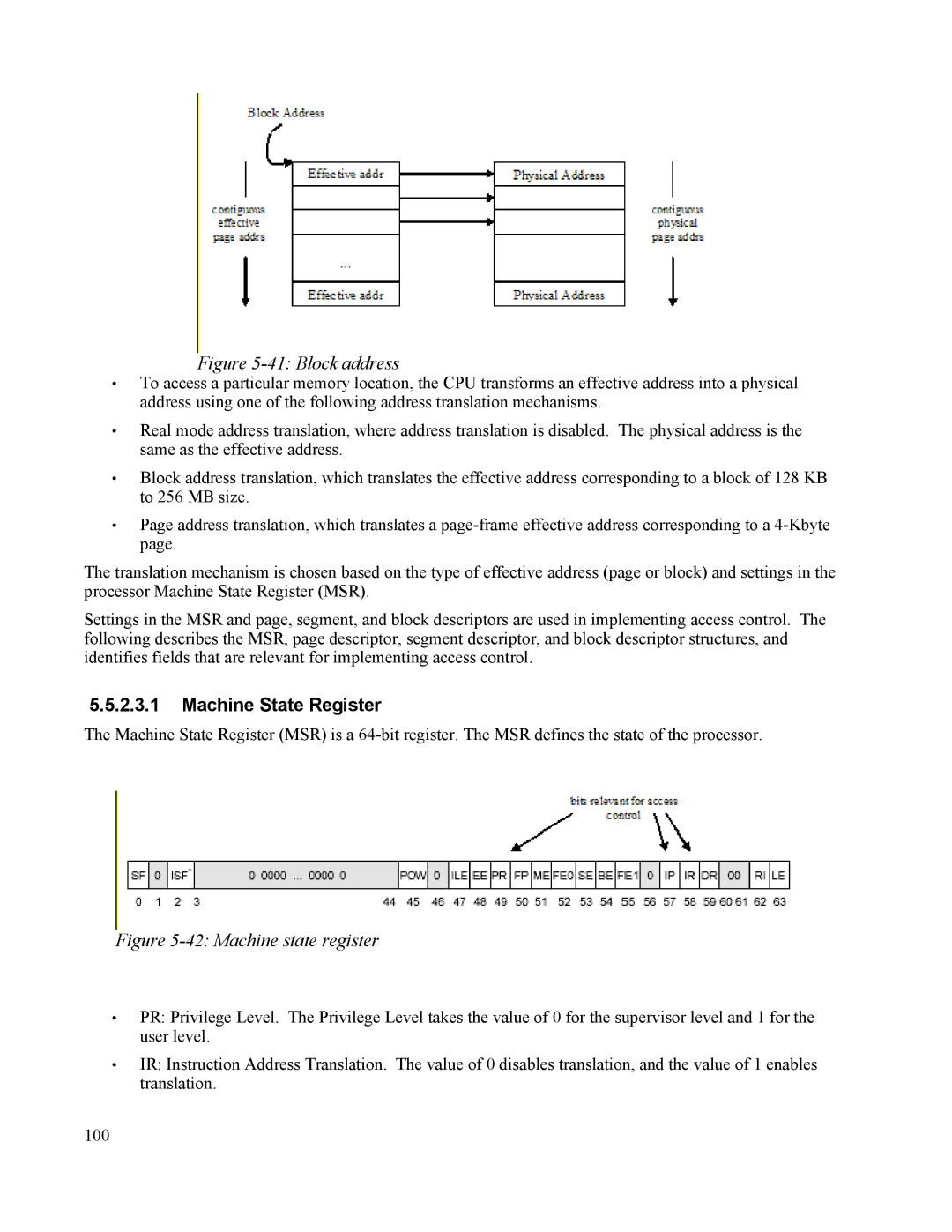 IBM 10 SP1 EAL4 manual Block address, Machine State Register 