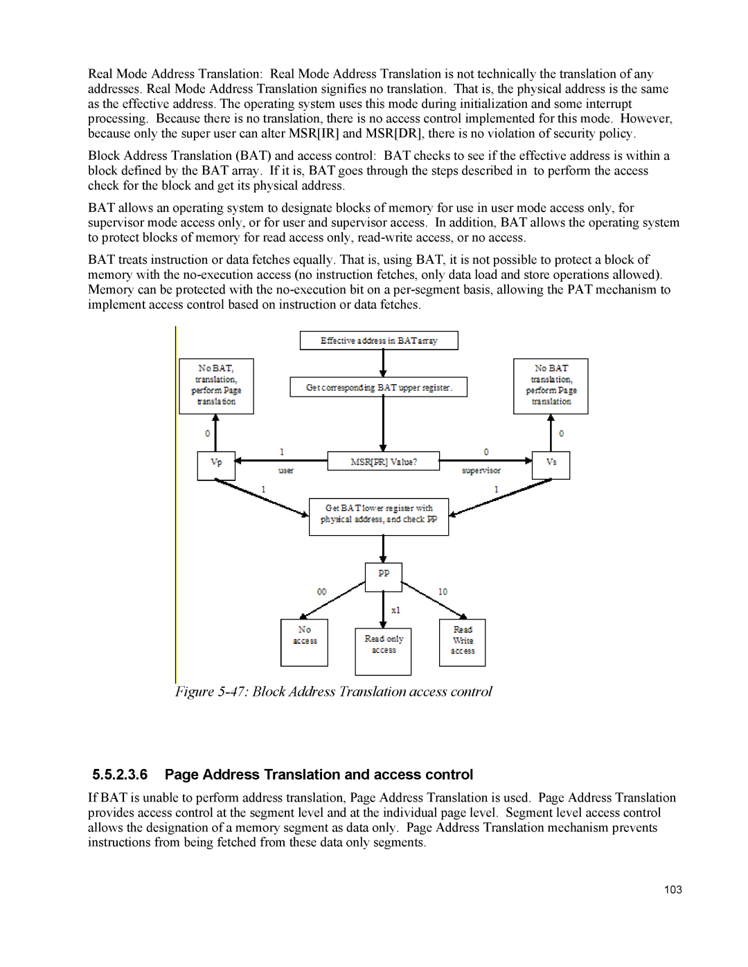 IBM 10 SP1 EAL4 manual Block Address Translation access control, Address Translation and access control 