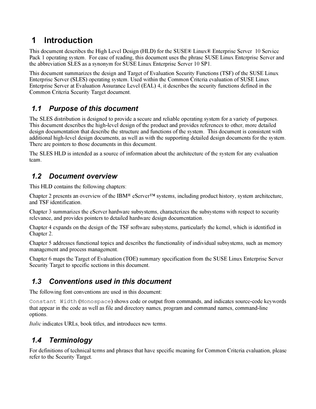 IBM 10 SP1 EAL4 manual Purpose of this document, Document overview, Conventions used in this document, Terminology 