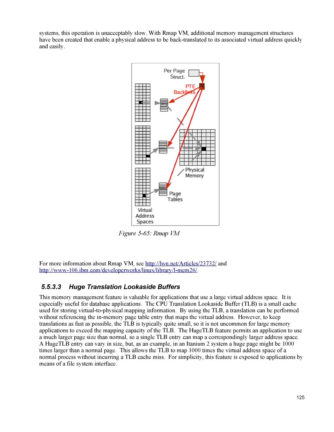 IBM 10 SP1 EAL4 manual Rmap VM, Huge Translation Lookaside Buffers 