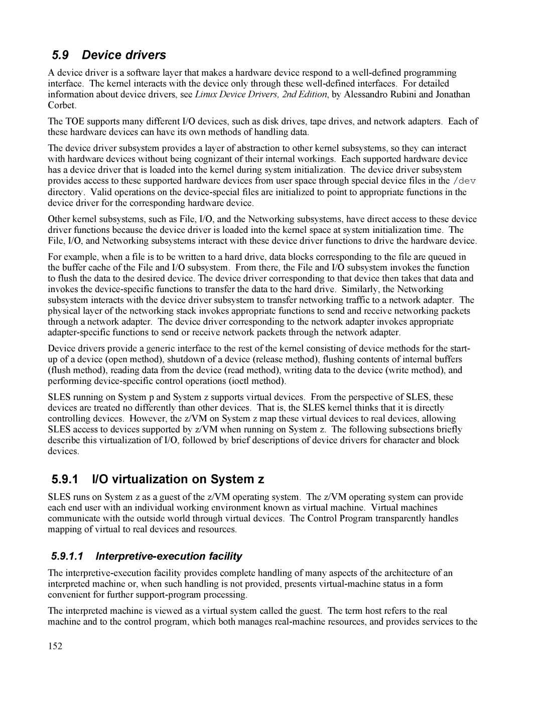 IBM 10 SP1 EAL4 manual Device drivers, 1 I/O virtualization on System z, Interpretive-execution facility 