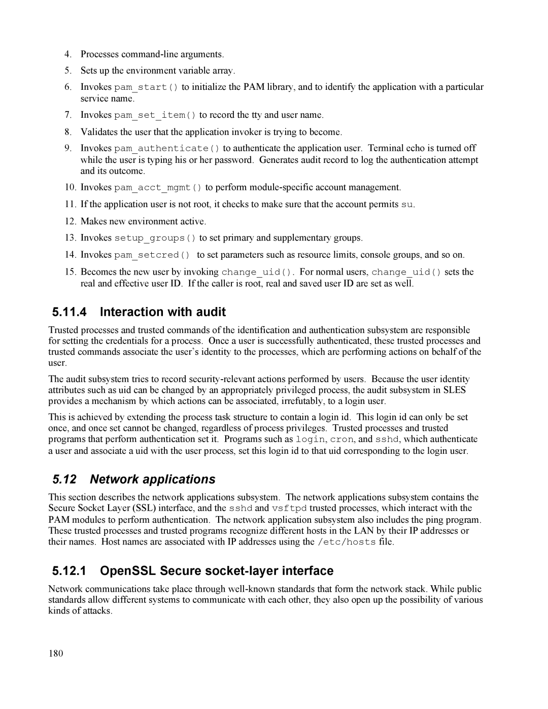 IBM 10 SP1 EAL4 manual Interaction with audit, Network applications, OpenSSL Secure socket-layer interface 