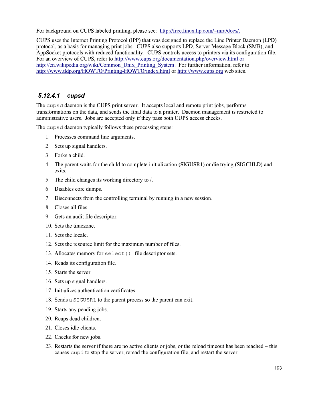 IBM 10 SP1 EAL4 manual Cupsd 