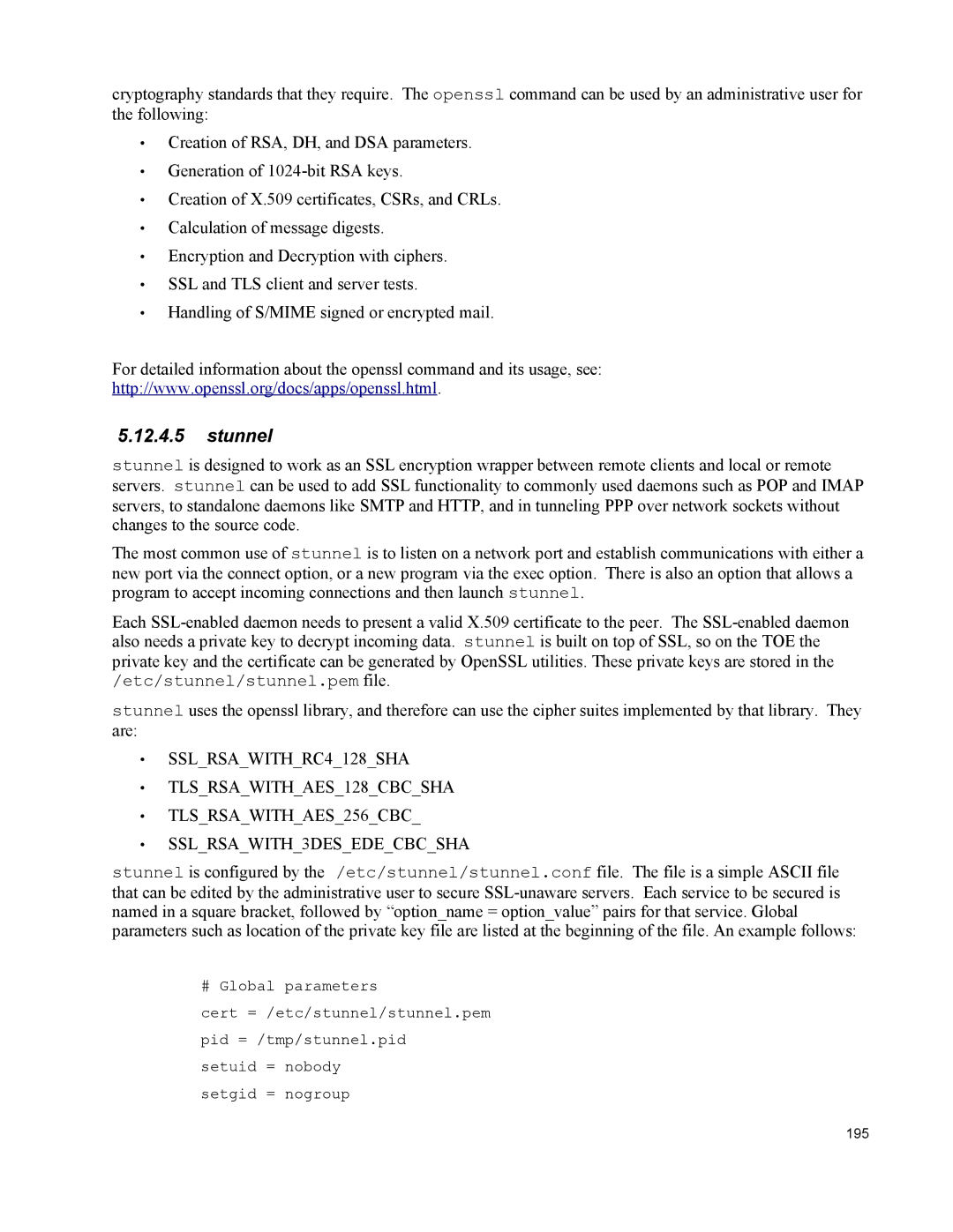 IBM 10 SP1 EAL4 manual Stunnel 