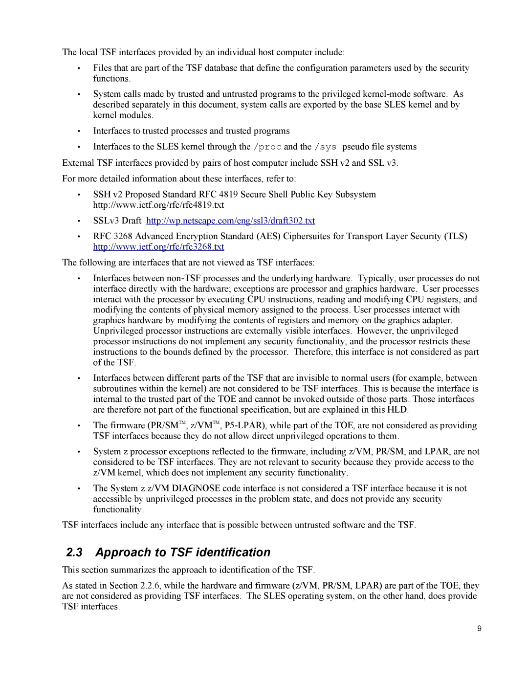 IBM 10 SP1 EAL4 manual Approach to TSF identification 